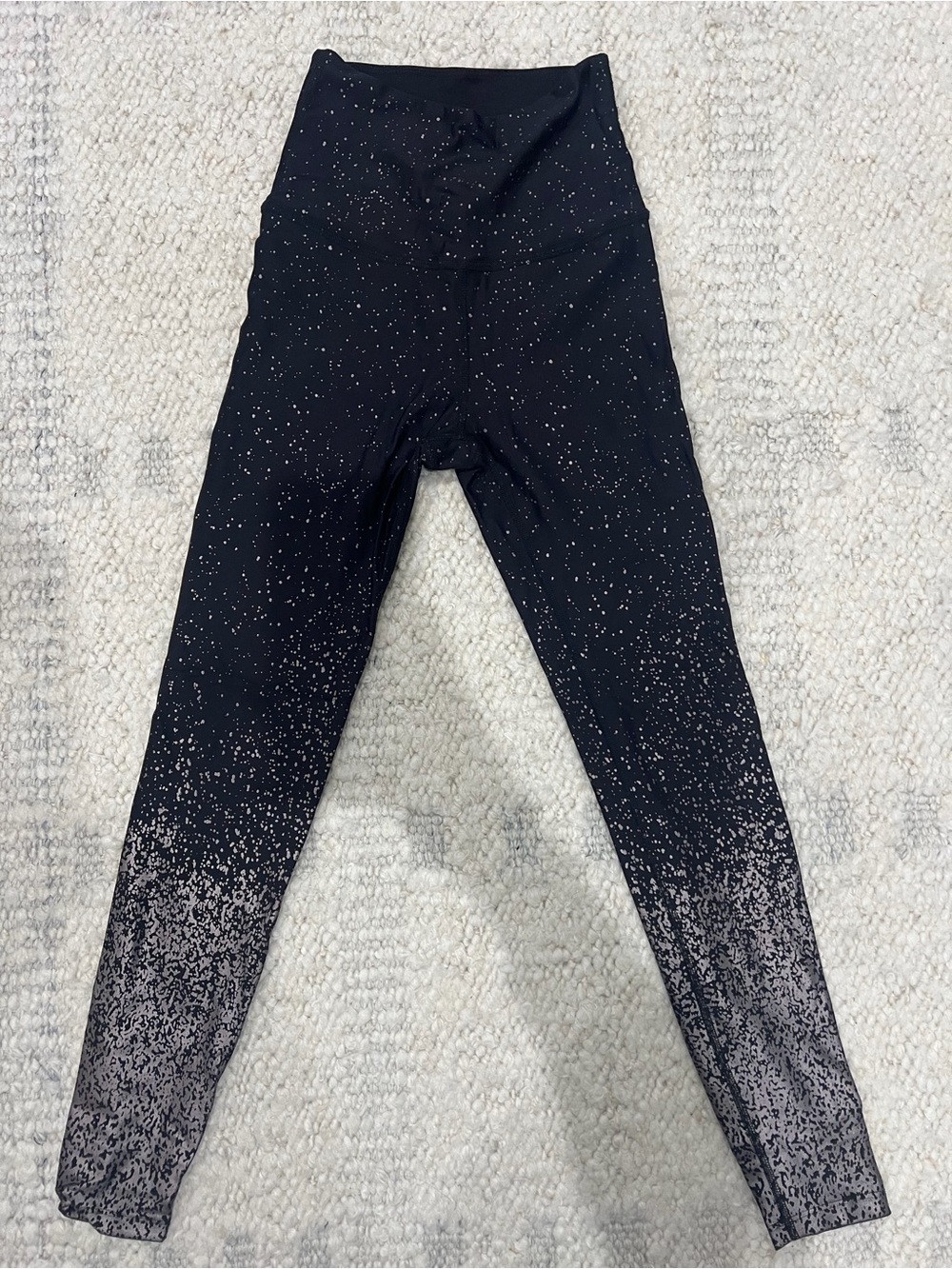 Beyond Yoga Black to Light Gray Speckle Ombre High-Rise Leggings